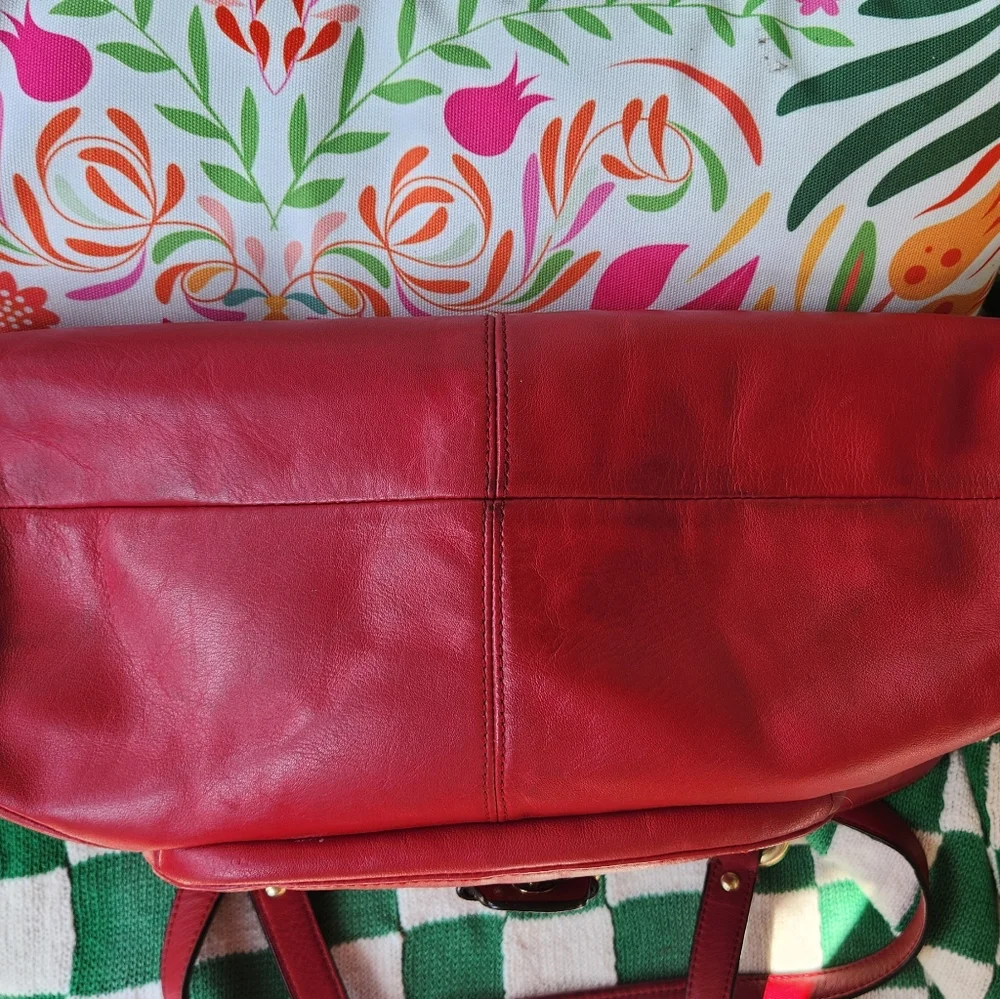 Coach Campbell‎ Belle red leather shoulder bag purse